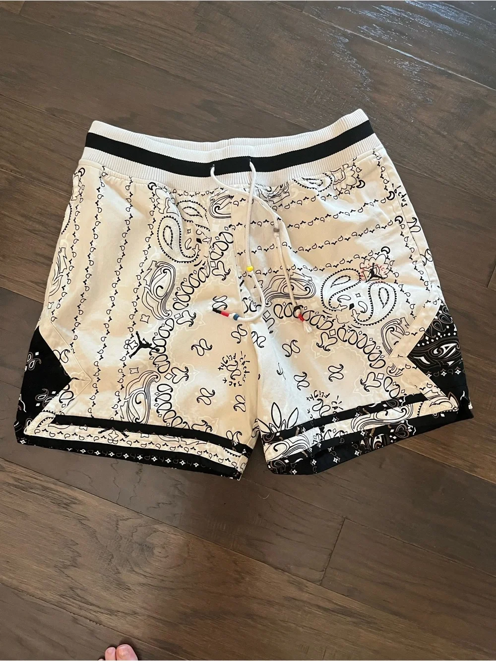 Jordan White Bandana-Print Athletic Shorts